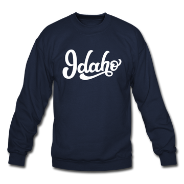 Idaho Sweatshirt - Hand Lettered Idaho Crewneck Sweatshirt - navy