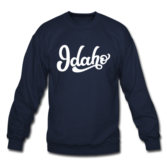 Idaho Sweatshirt - Hand Lettered Idaho Crewneck Sweatshirt - navy