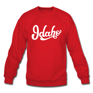 Idaho Sweatshirt - Hand Lettered Idaho Crewneck Sweatshirt - red