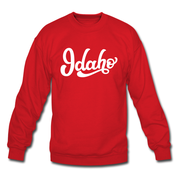 Idaho Sweatshirt - Hand Lettered Idaho Crewneck Sweatshirt - red