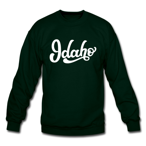 Idaho Sweatshirt - Hand Lettered Idaho Crewneck Sweatshirt - forest green