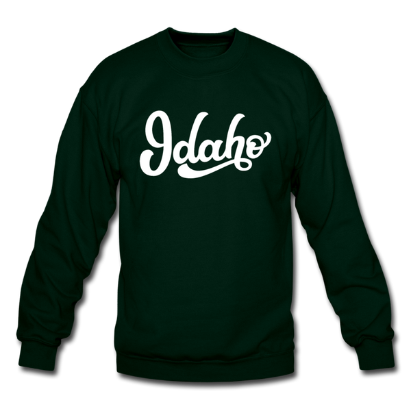 Idaho Sweatshirt - Hand Lettered Idaho Crewneck Sweatshirt - forest green