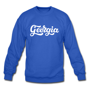 Georgia Sweatshirt - Hand Lettered Georgia Crewneck Sweatshirt - royal blue