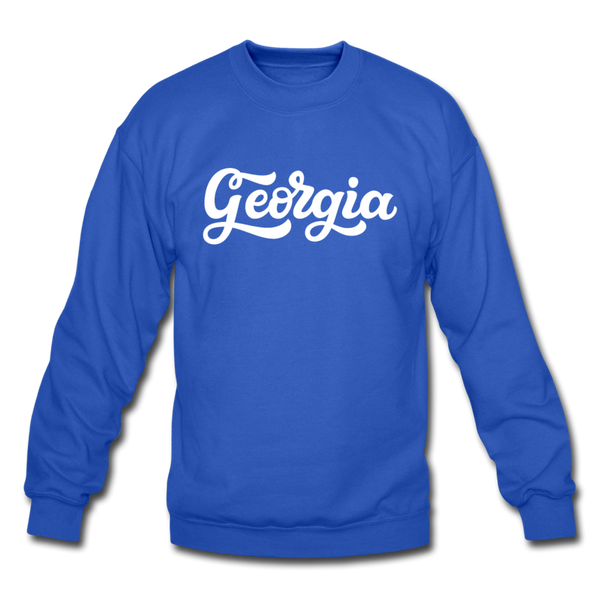 Georgia Sweatshirt - Hand Lettered Georgia Crewneck Sweatshirt - royal blue
