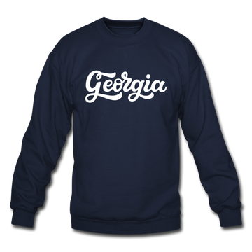 Georgia Sweatshirt - Hand Lettered Georgia Crewneck Sweatshirt - navy