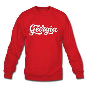 Georgia Sweatshirt - Hand Lettered Georgia Crewneck Sweatshirt - red