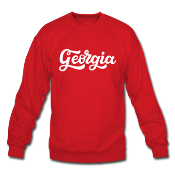 Georgia Sweatshirt - Hand Lettered Georgia Crewneck Sweatshirt - red