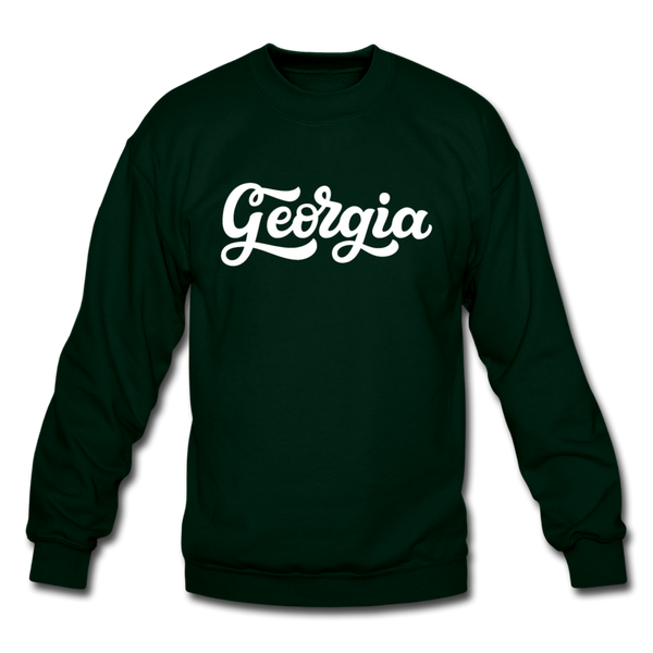 Georgia Sweatshirt - Hand Lettered Georgia Crewneck Sweatshirt - forest green