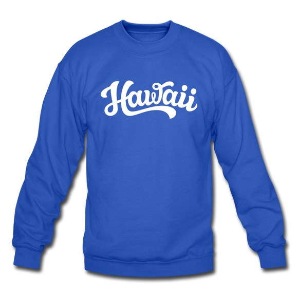Hawaii Sweatshirt - Hand Lettered Hawaii Crewneck Sweatshirt - royal blue