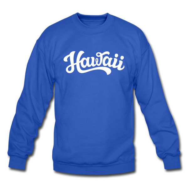 Hawaii Sweatshirt - Hand Lettered Hawaii Crewneck Sweatshirt - royal blue
