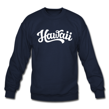 Hawaii Sweatshirt - Hand Lettered Hawaii Crewneck Sweatshirt - navy