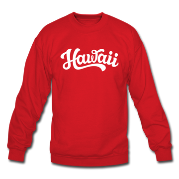 Hawaii Sweatshirt - Hand Lettered Hawaii Crewneck Sweatshirt - red