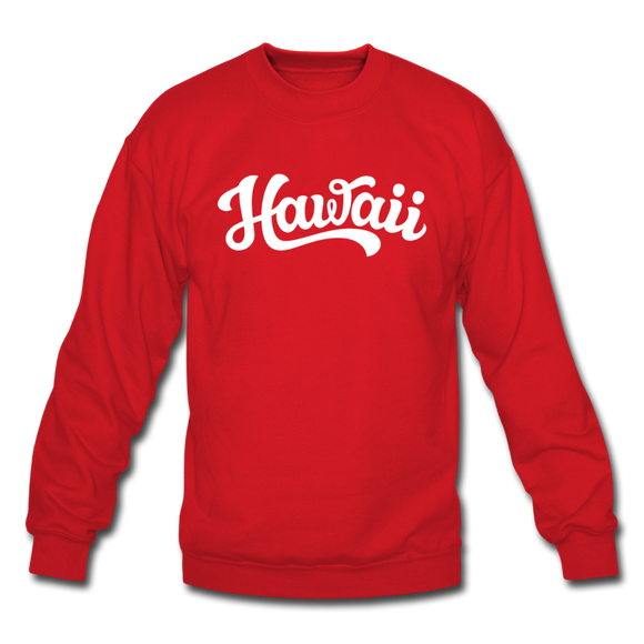 Hawaii Sweatshirt - Hand Lettered Hawaii Crewneck Sweatshirt - red