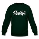Hawaii Sweatshirt - Hand Lettered Hawaii Crewneck Sweatshirt - forest green