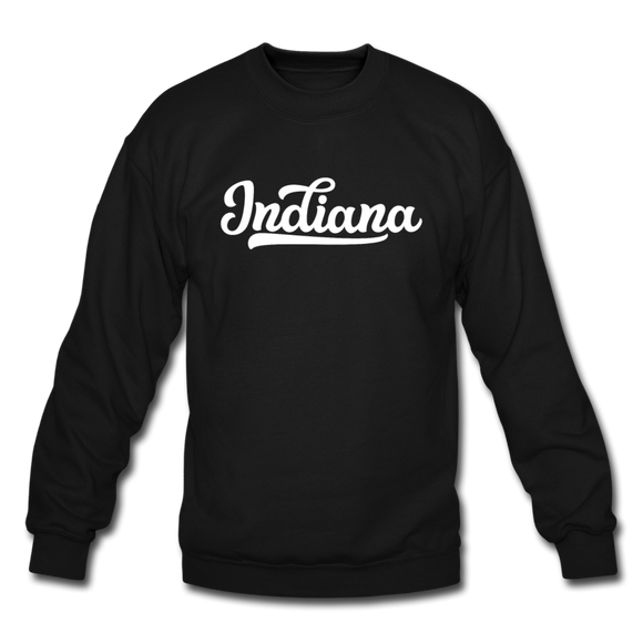 Indiana Sweatshirt - Hand Lettered Indiana Crewneck Sweatshirt - black