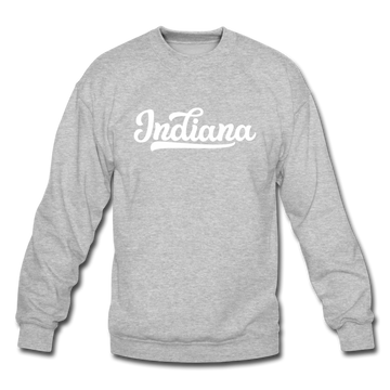 Indiana Sweatshirt - Hand Lettered Indiana Crewneck Sweatshirt - heather gray