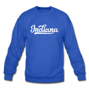 Indiana Sweatshirt - Hand Lettered Indiana Crewneck Sweatshirt - royal blue