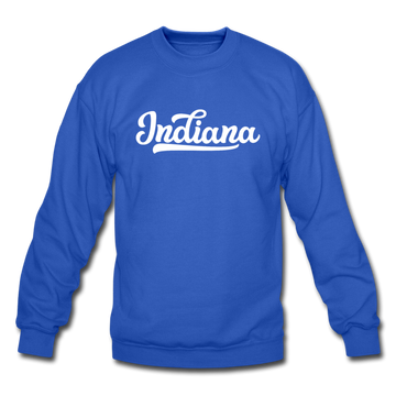 Indiana Sweatshirt - Hand Lettered Indiana Crewneck Sweatshirt - royal blue