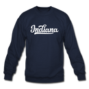 Indiana Sweatshirt - Hand Lettered Indiana Crewneck Sweatshirt - navy