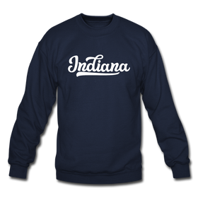Indiana Sweatshirt - Hand Lettered Indiana Crewneck Sweatshirt - navy