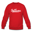 Indiana Sweatshirt - Hand Lettered Indiana Crewneck Sweatshirt - red