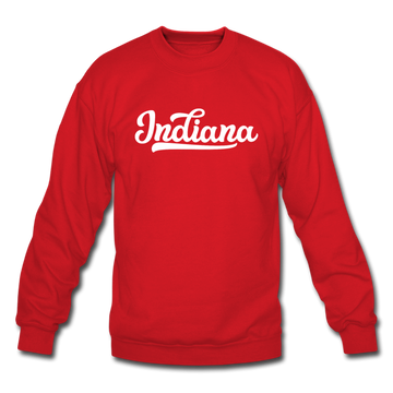 Indiana Sweatshirt - Hand Lettered Indiana Crewneck Sweatshirt - red