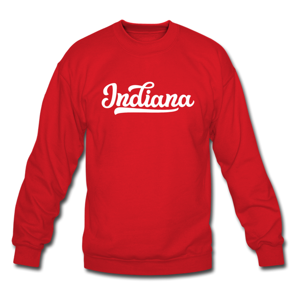Indiana Sweatshirt - Hand Lettered Indiana Crewneck Sweatshirt - red