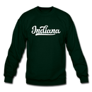 Indiana Sweatshirt - Hand Lettered Indiana Crewneck Sweatshirt - forest green