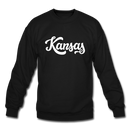 Kansas Sweatshirt - Hand Lettered Kansas Crewneck Sweatshirt - black
