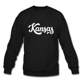 Kansas Sweatshirt - Hand Lettered Kansas Crewneck Sweatshirt - black