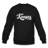 Kansas Sweatshirt - Hand Lettered Kansas Crewneck Sweatshirt - black