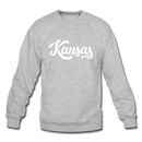 Kansas Sweatshirt - Hand Lettered Kansas Crewneck Sweatshirt - heather gray