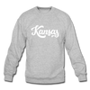 Kansas Sweatshirt - Hand Lettered Kansas Crewneck Sweatshirt - heather gray
