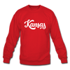 Kansas Sweatshirt - Hand Lettered Kansas Crewneck Sweatshirt - red