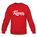 Kansas Sweatshirt - Hand Lettered Kansas Crewneck Sweatshirt - red