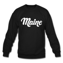 Maine Sweatshirt - Hand Lettered Maine Crewneck Sweatshirt - black