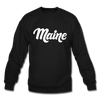 Maine Sweatshirt - Hand Lettered Maine Crewneck Sweatshirt - black