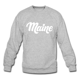 Maine Sweatshirt - Hand Lettered Maine Crewneck Sweatshirt - heather gray