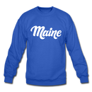 Maine Sweatshirt - Hand Lettered Maine Crewneck Sweatshirt - royal blue