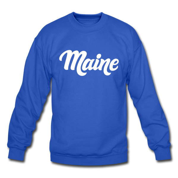 Maine Sweatshirt - Hand Lettered Maine Crewneck Sweatshirt - royal blue