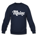 Maine Sweatshirt - Hand Lettered Maine Crewneck Sweatshirt - navy