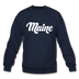 Maine Sweatshirt - Hand Lettered Maine Crewneck Sweatshirt - navy