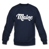 Maine Sweatshirt - Hand Lettered Maine Crewneck Sweatshirt - navy