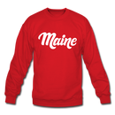 Maine Sweatshirt - Hand Lettered Maine Crewneck Sweatshirt - red