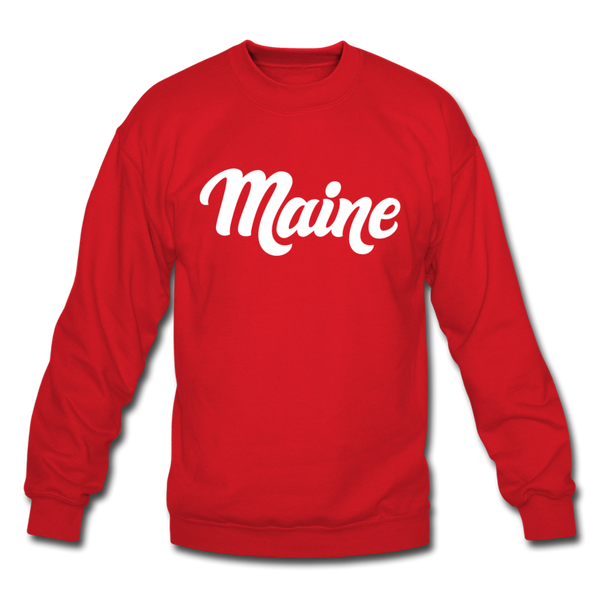 Maine Sweatshirt - Hand Lettered Maine Crewneck Sweatshirt - red