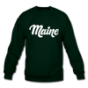 Maine Sweatshirt - Hand Lettered Maine Crewneck Sweatshirt - forest green