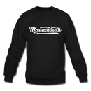 Massachusetts Sweatshirt - Hand Lettered Massachusetts Crewneck Sweatshirt - black