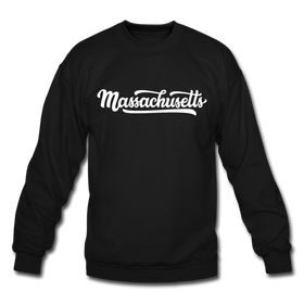 Massachusetts Sweatshirt - Hand Lettered Massachusetts Crewneck Sweatshirt - black