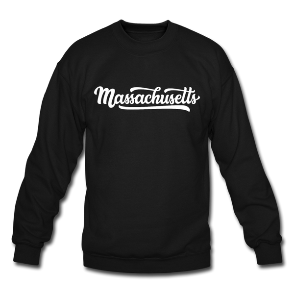 Massachusetts Sweatshirt - Hand Lettered Massachusetts Crewneck Sweatshirt - black