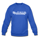 Massachusetts Sweatshirt - Hand Lettered Massachusetts Crewneck Sweatshirt - royal blue